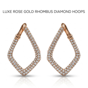 Best Workmanship Vintage Jewelry Personalise High End 18k <b>Solid</b> Rose <b>Gold</b> Natural Diamond Hoop Earring <b>Huggie</b> for Wedding Party - Product Image 1