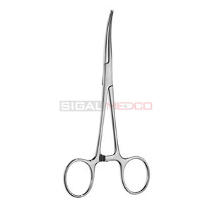SIGAL MEDCO Pince de serrage 5,5 pouces à pointe incurvée et mâchoires dentées, Instruments dentaires en acier inoxydable, Manuelle, Certifiée CE Classe I 1 - Product Image 2