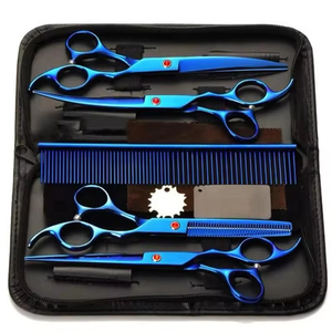 Wholesale Professional Barber Scissors Set Premium Hair Cutting and Thinning Shears Kit with Comb and Custom Color - Product Image 3