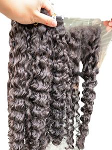 High Quality Wholesale HD for Lace Frontal Closure Virgin Remy <b>Hair</b> <b>Wig</b> Natural Color Curl Bulk <b>Extension</b> Bundle at a Price - Product Image 4