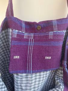 Sac fourre-tout matelassé léger de couleur unie, style bohème vintage, grande capacité, en coton, pour femmes - Product Image 2