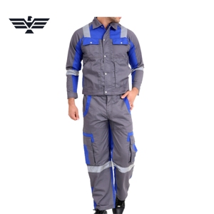 Unisex Industrial Workwear Coverall Reflective Safety Jacket <b>Cargo</b> <b>Work</b> Pants Heavy Duty Mechanic Construction Cotton - Product Image 1