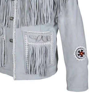 Chaqueta de Gamuza con Flecos para Hombre y Mujer, Acabado Suave y Lujoso, Proveedor de Moda Occidental - Product Image 4