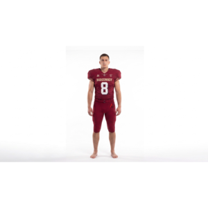 Uniforme de football américain personnalisé pour hommes, 100% polyester, maillot et pantalon rétro bordeaux sublimés, OEM, vêtements d'équipe pour lycée - Product Image 1