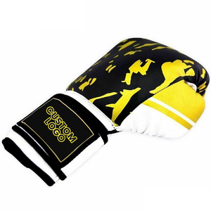 Guantes de Boxeo Profesionales para Adultos Hechos en Pakistán, Personalizados con Impresión, de Cuero con Cordones, para Competencia, Entrenamiento, Combate y Ganancia - Product Image 2