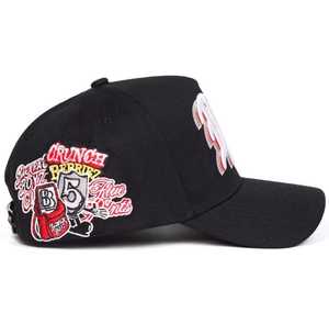 Black Resin <b>Baseball</b> <b>Cap</b> White Red Embroidered Logo Character Patch Unisex Street Style Casual Adjustable Animal Pattern Hat - Product Image 3
