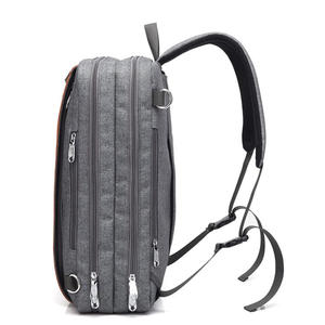 Executive Grey Fabric Laptop Rucksack Padded Internal Sleeve fits 15.6 Inch Modern Office Travel Daypack <b>student</b> school bag - Product Image 4