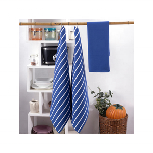 New Arrival Striped Rose White Grey Embroidered 100% Cotton 20x30 Inch 190 GSM Durable Contemporary <b>Hanging</b> Loop Kitchen <b>Towels</b> - Product Image 5