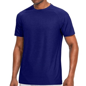 Camiseta de gimnasio de microfibra para hombre, nuevo estilo, tela de enfriamiento, secado rápido, liso con cuello redondo, tejido de punto, 180 gramos de peso, Fitness deportivo - Product Image 1
