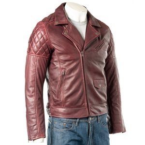 Veste en cuir véritable pour homme, design personnalisé en gros, cuir de vache original / Vestes en cuir véritable marron chaud pour homme - Product Image 1