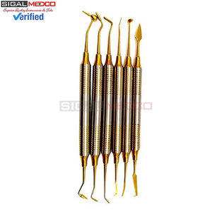 Juego de 6 instrumentos dentales para restauración de composite, herramientas de contorno y relleno con mango grueso, kit dental, instrumento médico - Product Image 2