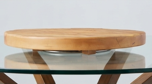 Plateau tournant rond en bois Lazy Susan pour rangement de table de cuisine, présentoir décoratif à un seul niveau pour comptoir - Product Image 2