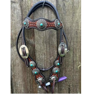 Bridon anglais de haute qualité pour la course hippique, en cuir plat et fin non cannelé, pour les sports équestres occidentaux - Product Image 1