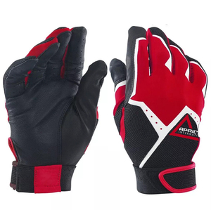 High Quality Leather Baseball Batting Gloves Sublimation Design Knuckle Protection Padded <b>Hook</b> Loop Closure Durable Eco-Friendly - Product Image 1