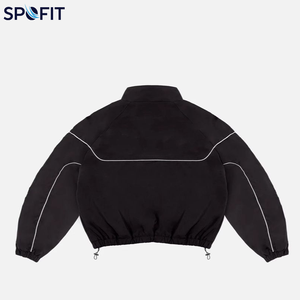Premium Custom 220G 100% Nylon Windbreaker Tracksuit Set Lightweight Windproof Patchwork <b>Zip</b> <b>Up</b> Jacket Matching Jogger Pants - Product Image 2