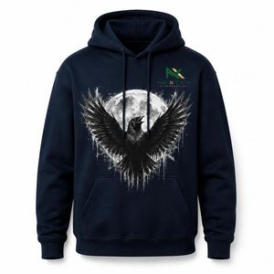 Sweat-shirt à capuche personnalisé avec imprimé corbeau et lune gothique pour homme, style streetwear esthétique sombre - Product Image 4
