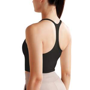 Custom Wholesale Women Racerback Crop Tank <b>Top</b> Sleeveless Yoga Gym Sports Bra Stretch Breathable Fitness Workout Activewear - Product Image 5