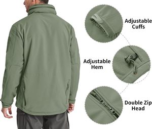 Veste softshell homme pour l'extérieur, résistante à l'eau, respirante, coupe-vent, fermeture éclair intégrale, veste de performance pour les sports d'aventure et le travail - Product Image 4