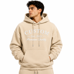 Sweat à capuche épais surdimensionné pour homme, style streetwear hip-hop personnalisé, pull brodé, grande taille, épaules tombantes, unisexe - Product Image 2