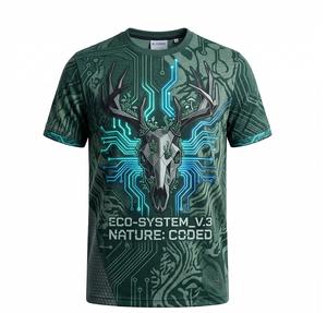 Camiseta de punto de poliéster/algodón lisa blanca con serigrafía, manga corta, cuello redondo, tacto suave, al por mayor - Product Image 1