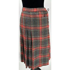 Falda Kilt Tradicional Plisada Hecha a Mano para Mujer, Diseño Tartán Escocés Gris, Lana, 2026 - Product Image 1