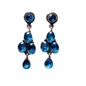 Wholesale Vintage Oxidized <b>Silver</b> Turquoise Quartz Drop <b>Earrings</b> | Direct Factory Supplier Handmade Trendy Wedding - Product Image 1
