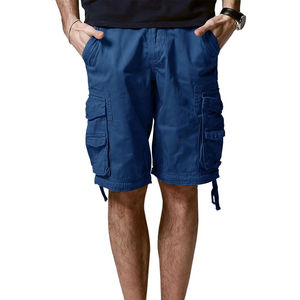 Pantalones Cortos Cargo de Moda Urbana, 100% Algodón, Cintura Elástica, Casuales, con Múltiples Bolsillos, Transpirables, Unisex, Personalizables OEM ODM - Product Image 3