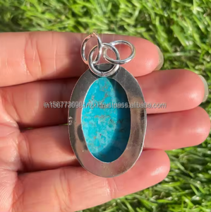 Colgante de turquesa Natural de plata 925 de alta calidad para mujer, regalo de compromiso, colgante de joyería con colgantes de dijes - Product Image 1