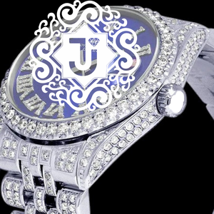 Reloj de cuarzo con diamantes de imitación VVS Moissanite, esfera cuadrada, completamente blanco, con correa plateada, analógico, de lujo, para hombre y mujer - Product Image 4
