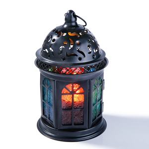 Lanterne de sol en métal et verre en fer de conception antique faite à la main décor de mariage bougeoir arrivée chaude éclairage à la maison pour Noël - Product Image 3