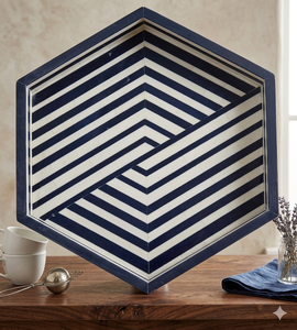 Bandeja de Servir Hexagonal de Resina Hecha a Mano, Color Personalizado, Tamaño Personalizado para Hogares, Hoteles, Restaurantes, Platos de Café, Té, Frutas y Dulces - Product Image 1