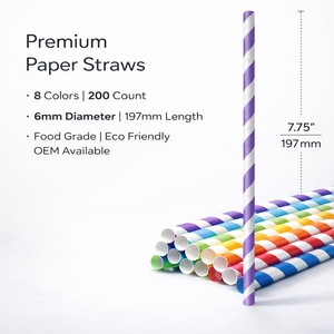 Pajitas de Papel Kraft Natural Marrón Ecológicas y Desechables para Bebidas Frías - Product Image 2