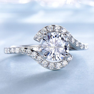 แหวนเพชรแท้สำหรับผู้หญิง VVS Moissanite 925แหวนเพชรสีเงินแท้9K 14K 18K แหวนแต่งงานสีขาวทอง - Product Image 4