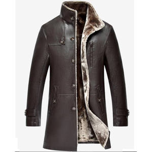 Parka d'hiver en cuir d'agneau véritable pour homme, fourrure naturelle, longue, épaisse, surdimensionnée, tailles M-5XL - Product Image 1