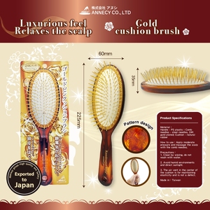 Venta caliente Annecy Air Cushion Cepillo para el cabello con peine dorado Características Mango de plástico - Product Image 5