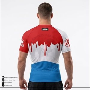 Camiseta de Compresión Mawra Personalizada Sublimada para BJJ, Manga Corta, para Hombre, Sin Gi, Grappling, MMA, Entrenamiento - Product Image 2