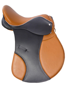 Selle d'équitation en cuir noir et marron de qualité supérieure, durable, personnalisable, accessoires équestres professionnels - Product Image 1