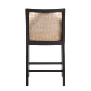 Silla de Bar Wilvo de Madera de Teca Sólida con Reposabrazos Fijos de Ratán, Diseño Moderno, Estilo Contemporáneo, Base de Metal, Muebles para Bar en Casa - Product Image 4