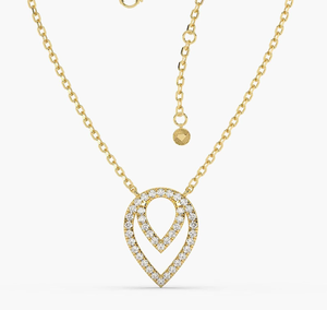 Pendentif moderne en or 14 carats avec diamant créé en laboratoire pour un usage quotidien - Product Image 1