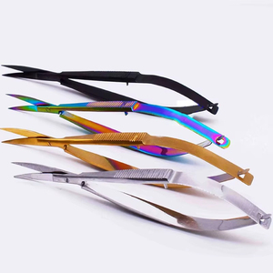 Ciseaux à cuticules professionnels OEM de qualité supérieure en acier inoxydable, courbés, à ressort, pour une coupe précise, avec manche en acier durable, pour le soin des ongles et la beauté - Product Image 2