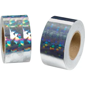 Decorative Silver Holographic Tape Bulk Wholesale Self Adhesive Iridescent Rainbow Tape for Party Decor Craft Scrapbooking Use - Product Image 2