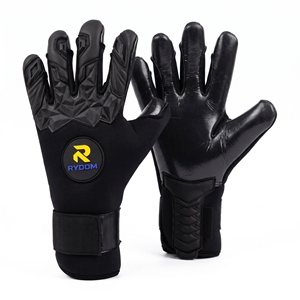 Trendy Breathable Anti-Slip Leather Kids Soccer Goalkeeper Gloves Negative Cut for Boys and Girls Football Lovers Sport Gift - Product Image 1
