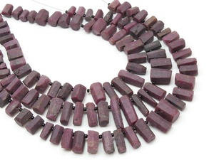 Ruby <b>Crystal</b> Rough Stick 8-Inch Strand 6-15MM Loose Raw <b>Beads</b> Natural Stone <b>Jewelry</b> <b>Making</b> Supplies - Product Image 3