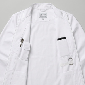 Blouse médicale pour hommes pour médecins et dentistes - Tissu sergé en bambou/polyester/spandex, coupe classique, uniforme d'hôpital durable, résistant aux éclaboussures - Product Image 6