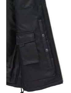 Chaleco de Motociclista de Cuero Genuino para Hombre, Cuello Redondo, Cierre de Cremallera, Cordones Laterales, Color Sólido, Ropa de Abrigo para Otoño - Product Image 5