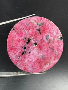 A K <b>Gems</b> pink and Green Ruby Zoisite Watch Dial 28.5 mm One Sided Polished <b>Face</b> 0.7mm Thick Center Hole 2 mm Model Dial-10 - Product Image 3