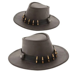 Chapeau de cowboy à large bord en laine 100% marron - Unisexe Adulte Casual Extérieur Quatre Saisons GENERSA SPORTS 50-52cm - Product Image 6