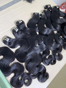 Prix d'usine Nasa Hair Andy Cheveux humains vietnamiens 40cm-90cm 1kg Blond naturel décoloré Super Double Drawn Couleur noire - Product Image 4