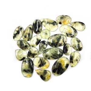 Lote de gemas sueltas de prehnita natural en forma de cabujón, de 12-40 mm, para la elaboración de joyería artesanal. - Product Image 1