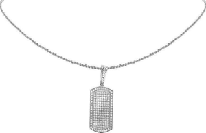 Collier pendentif en laiton avec code-barres serti de zircon |   Bijoux Hip Hop Street Code |   Chaîne de rappeur minimaliste en gros - Product Image 3